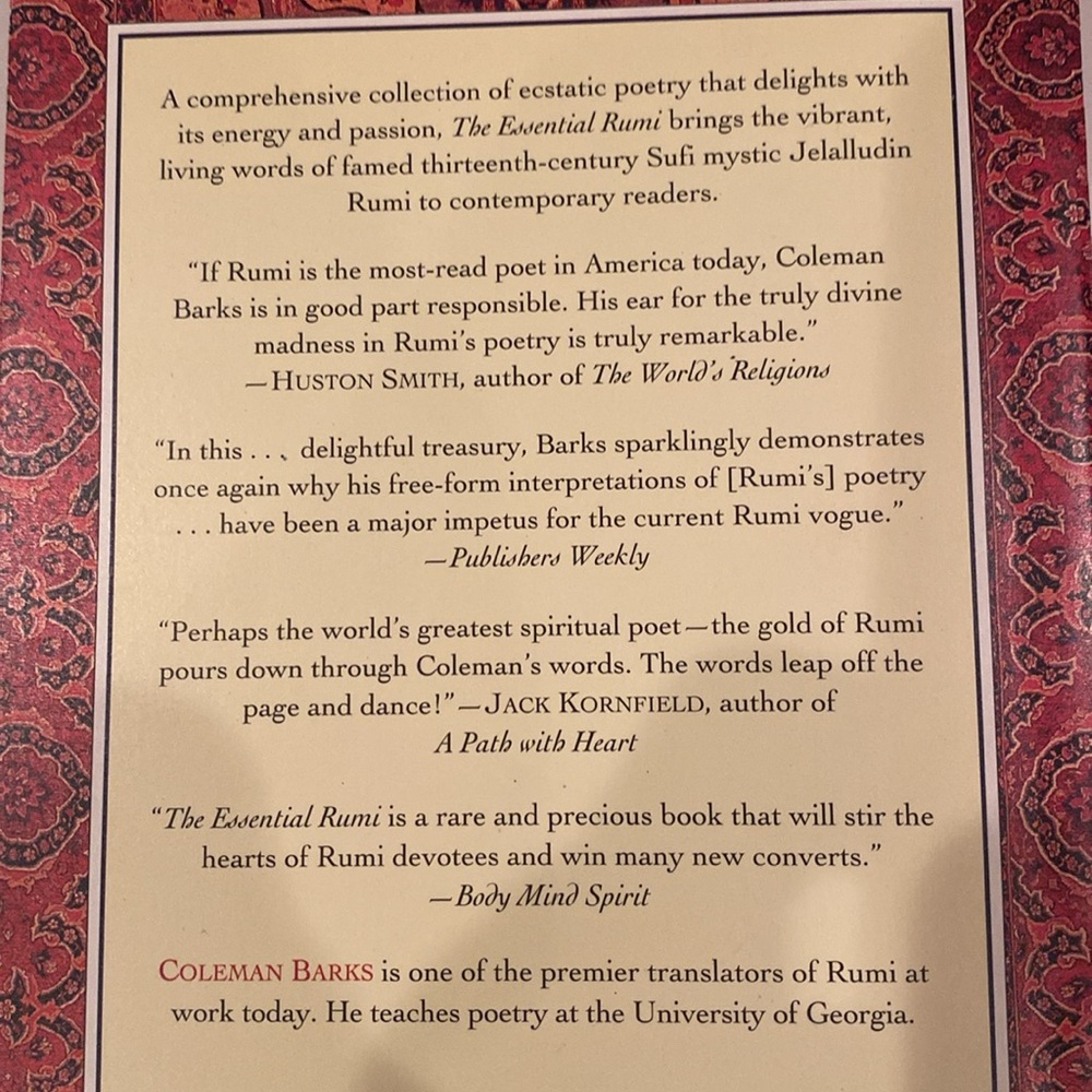 “The Essential Rumi,” Softcover - Picture 3 of 3
